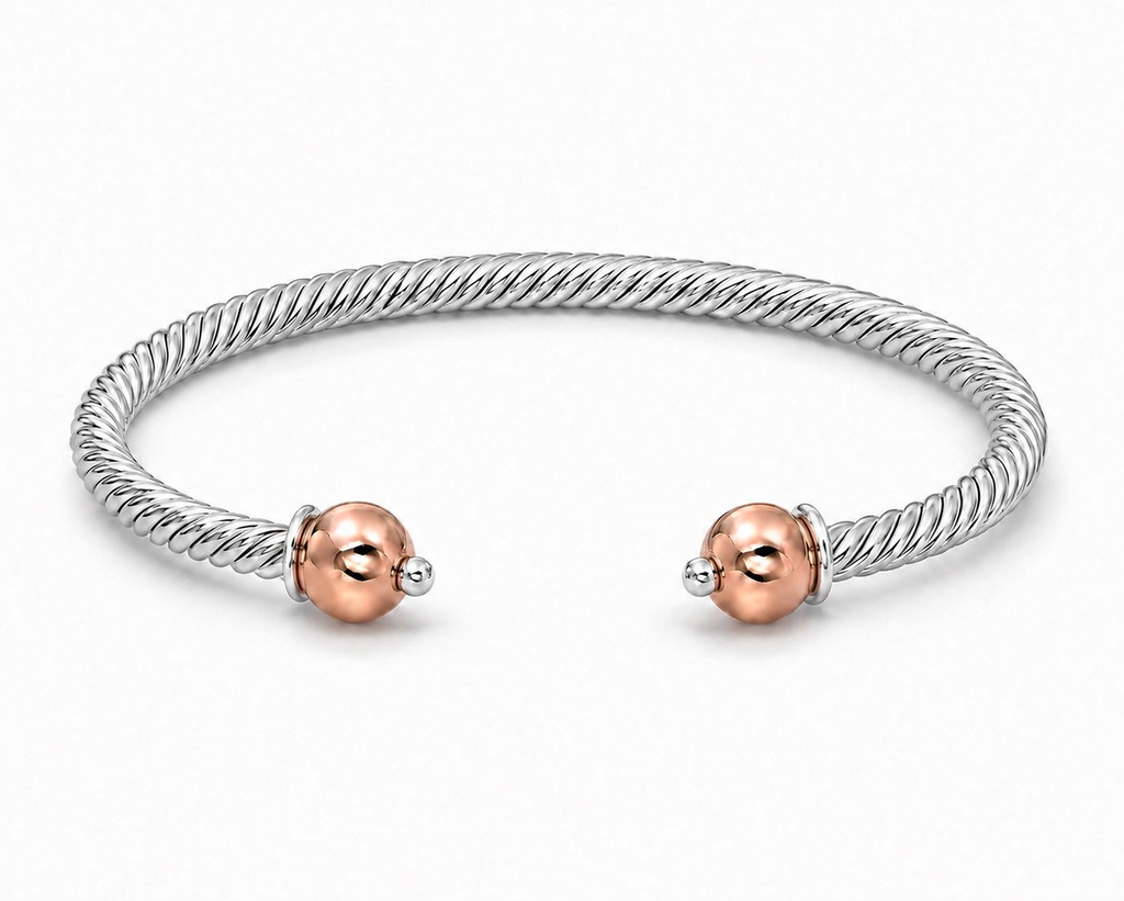 14KT ROSE GOLD INTRICATE TWISTED CABLE CUFF (XS-S)