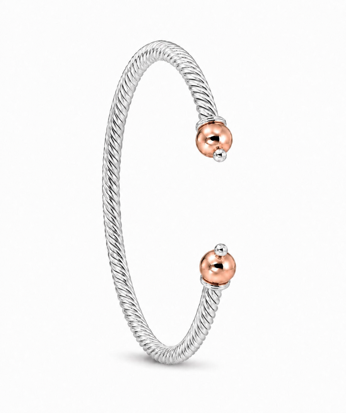 14KT ROSE GOLD INTRICATE TWISTED CABLE CUFF (XS-S)