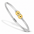 14KT YELLOW ELEGANT & CLASSIC TWO BEADS BANGLE (BTM)