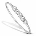STERLING SILVER  ELEGANT & CLASSIC FIVE BEADS BANGLE