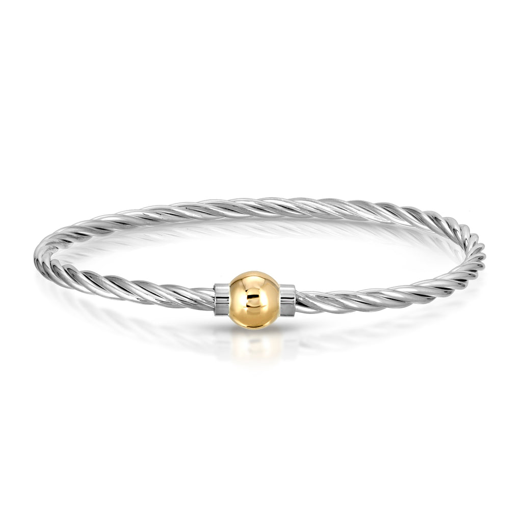 14KT YELLOW CLASSIC TWISTED SINGLE CABLE BANGLE