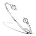 STERLING SILVER  BEADS ELEGANT OPEN BANGLE BRACELET