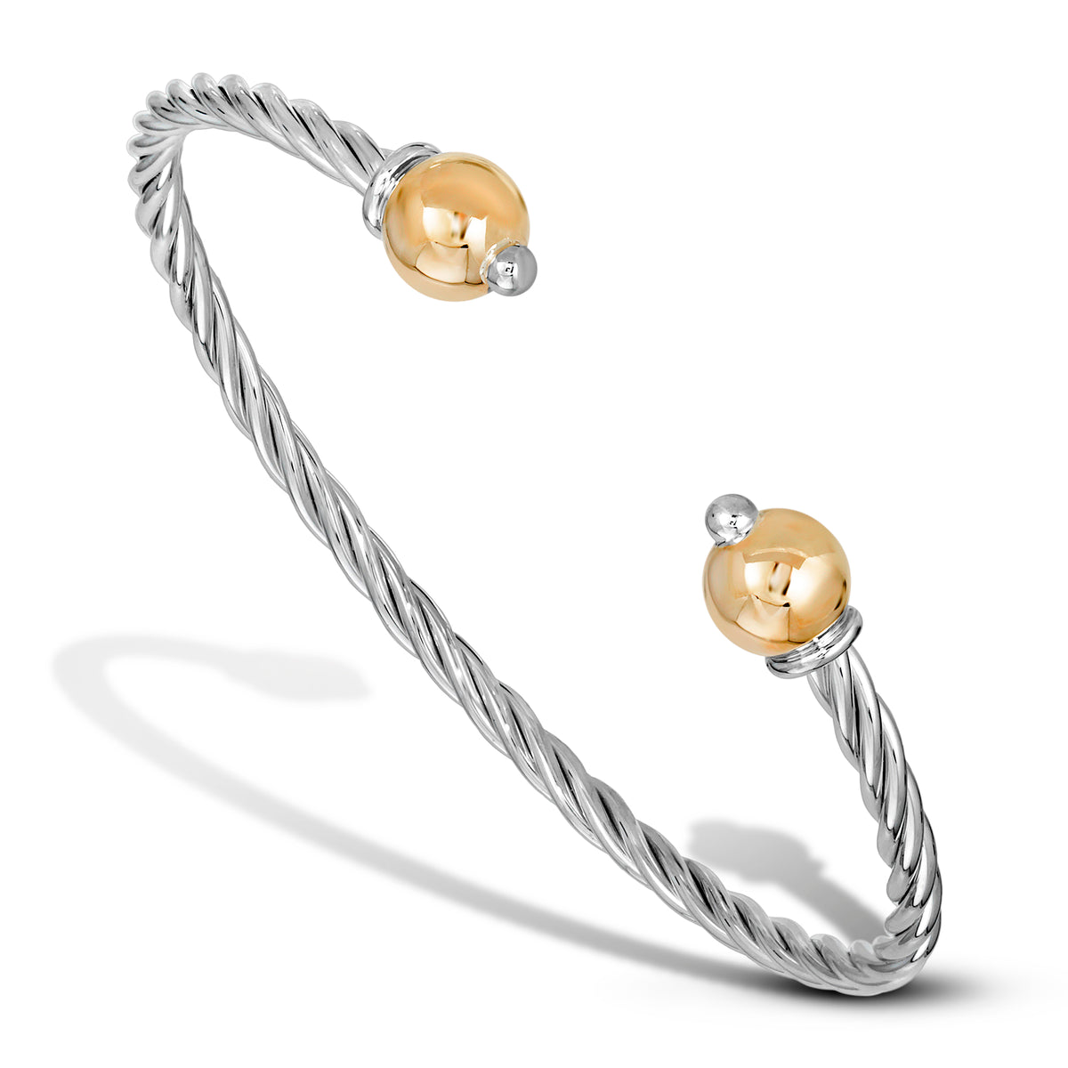 14KT YELLOW GOLD CLASSIC TWISTED CABLE CUFF