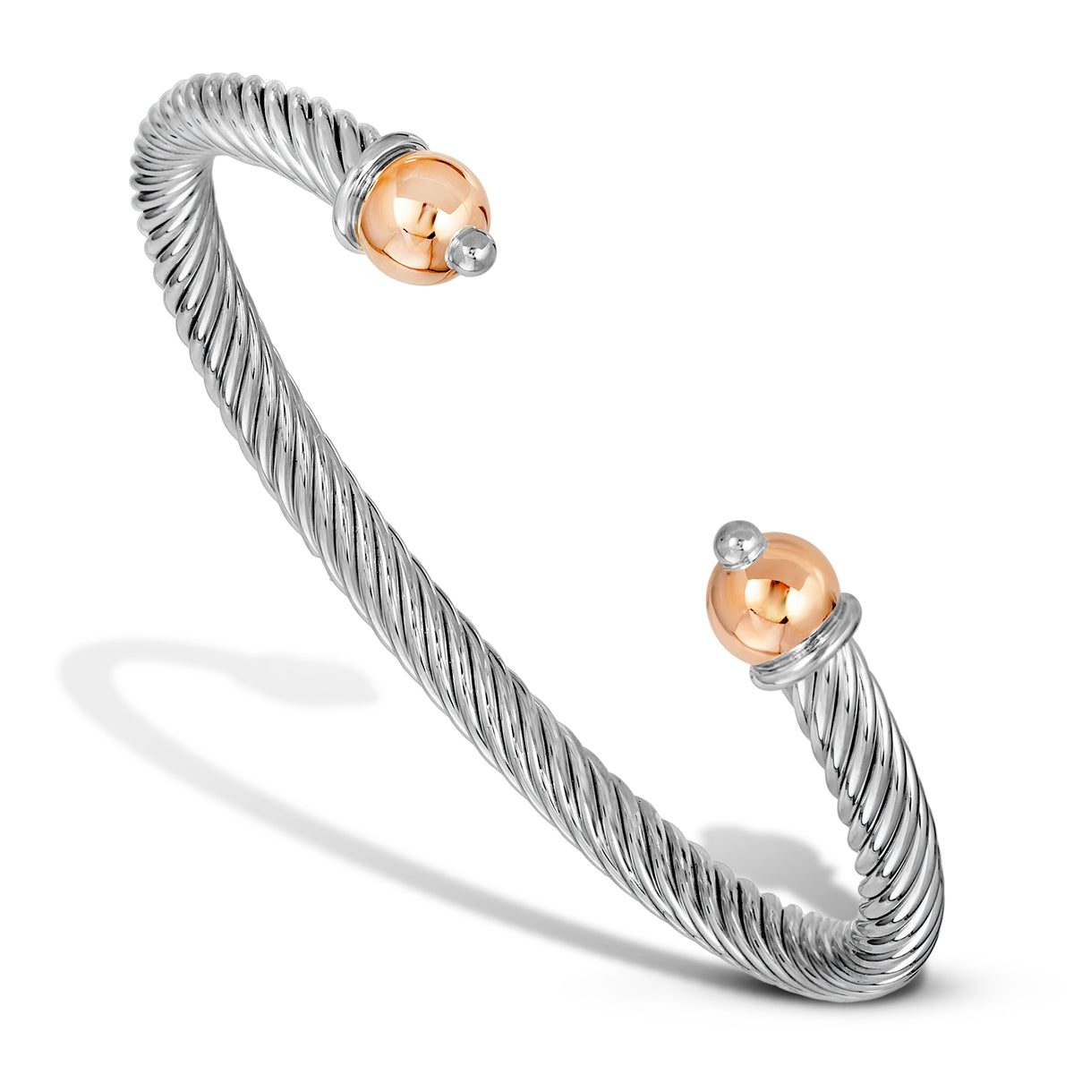 14KT ROSE GOLD " SPECIAL" CLASSIC HEAVY BOLD TWISTED CABLE CUFF