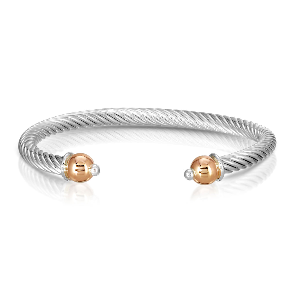 14KT ROSE GOLD " SPECIAL" CLASSIC HEAVY BOLD TWISTED CABLE CUFF