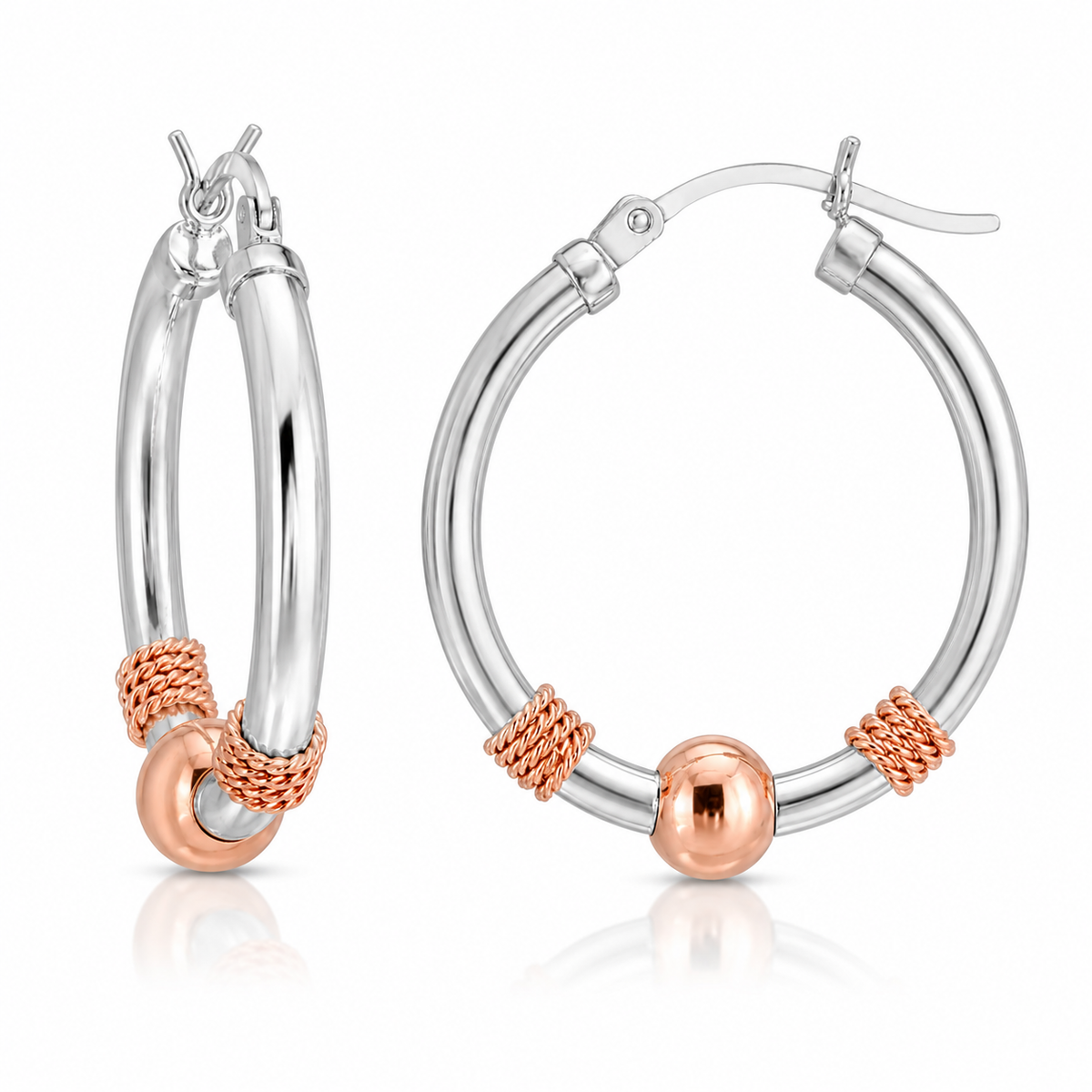 14KT ROSE GOLD WRAPPED HOOPS (M)