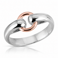 14KT ROSE GOLD LINK STERLING SILVER RING