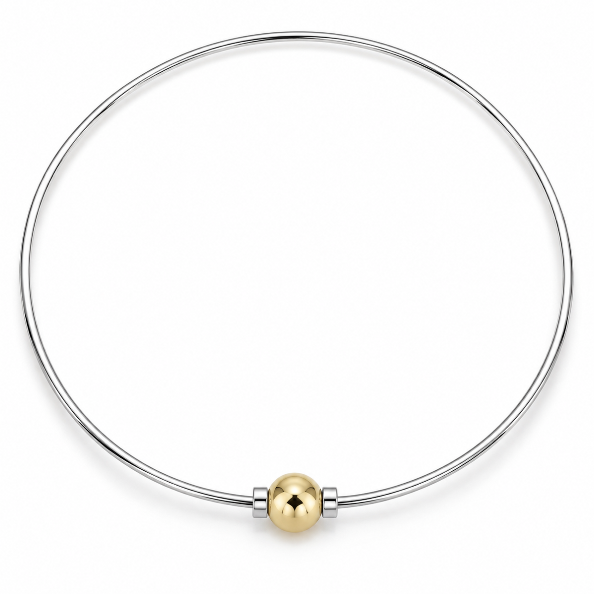 14 KT YELLOW CLASSIC COLLAR SINGLE BEAD  "19 inch"