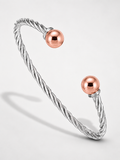 14KT ROSE GOLD CLASSIC TWISTED CABLE CUFF-NO TIP