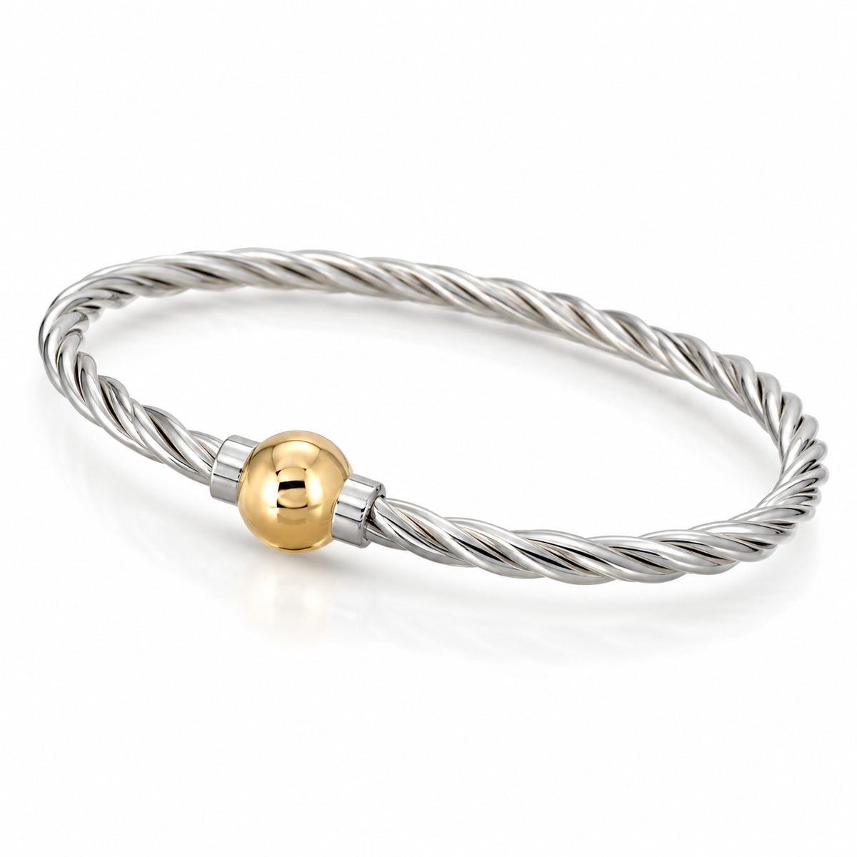 14KT YELLOW CLASSIC TWISTED SINGLE CABLE BANGLE