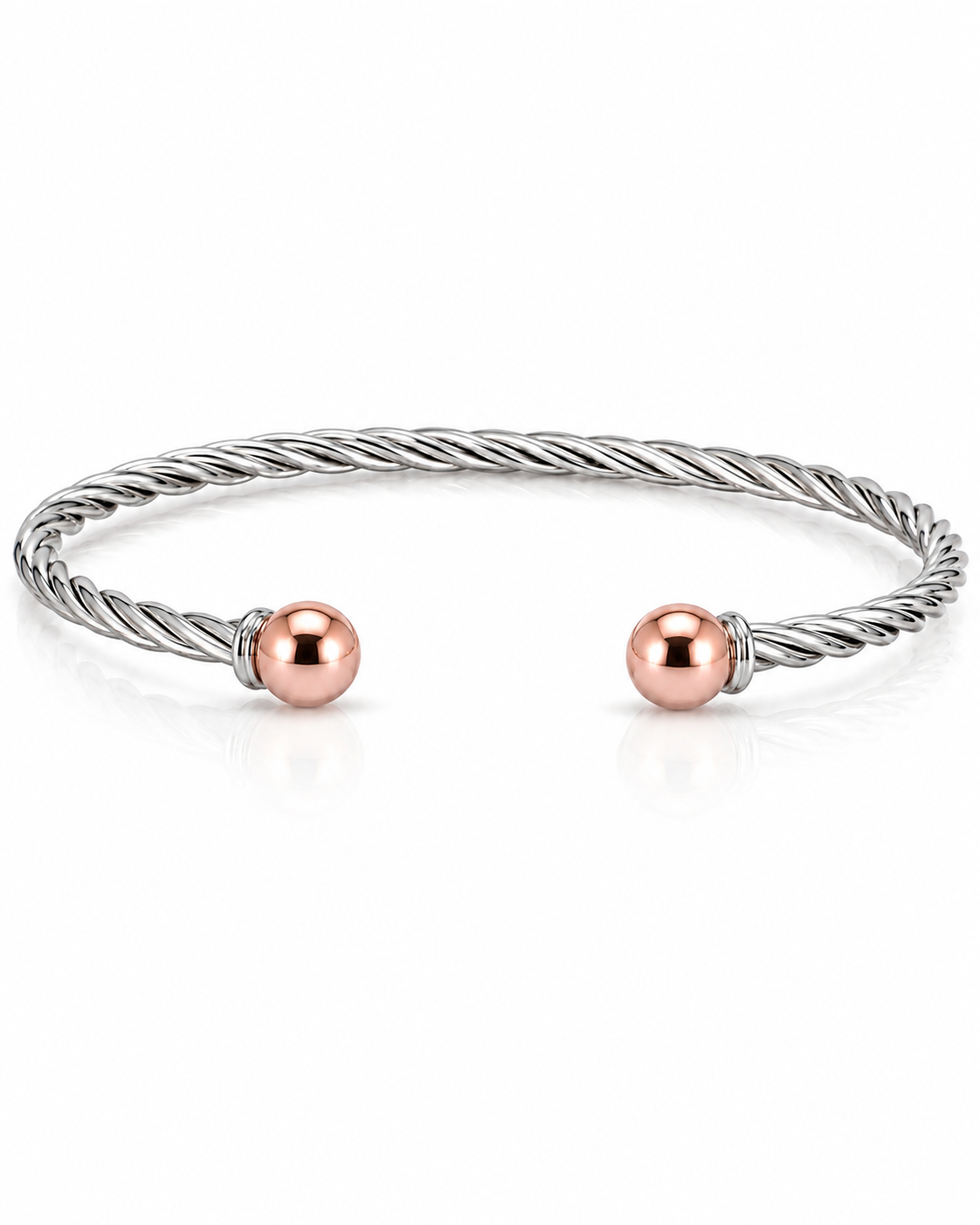 14KT ROSE GOLD CLASSIC TWISTED CABLE CUFF-NO TIP