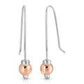 14KT ROSE GOLD BEADS & OPEN HOOK EARRINGS