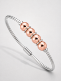 14KT ROSE GOLD ELEGANT & CLASSIC  FOUR BEADS BANGLE