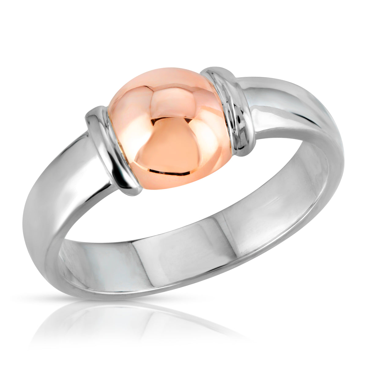 14KT ROSE GOLD & STERLING SILVER RING